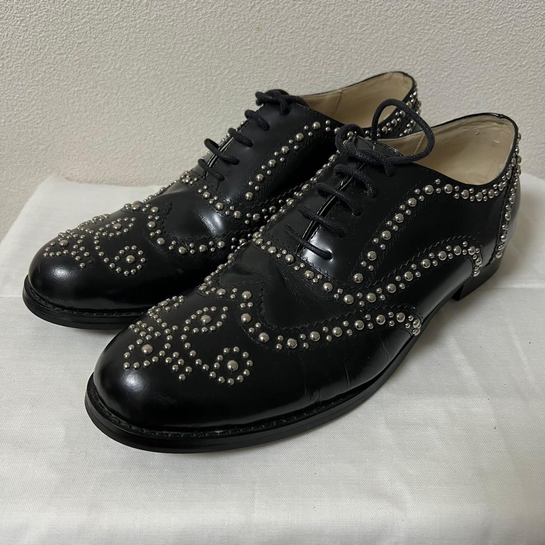 HBRRIS BROWN ハリスブラウン スタッズドレスシューズ