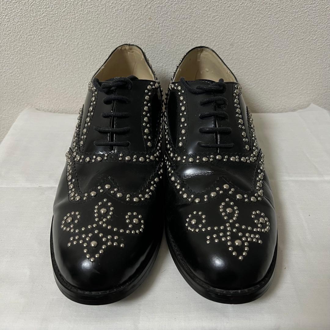 HBRRIS BROWN ハリスブラウン スタッズドレスシューズ