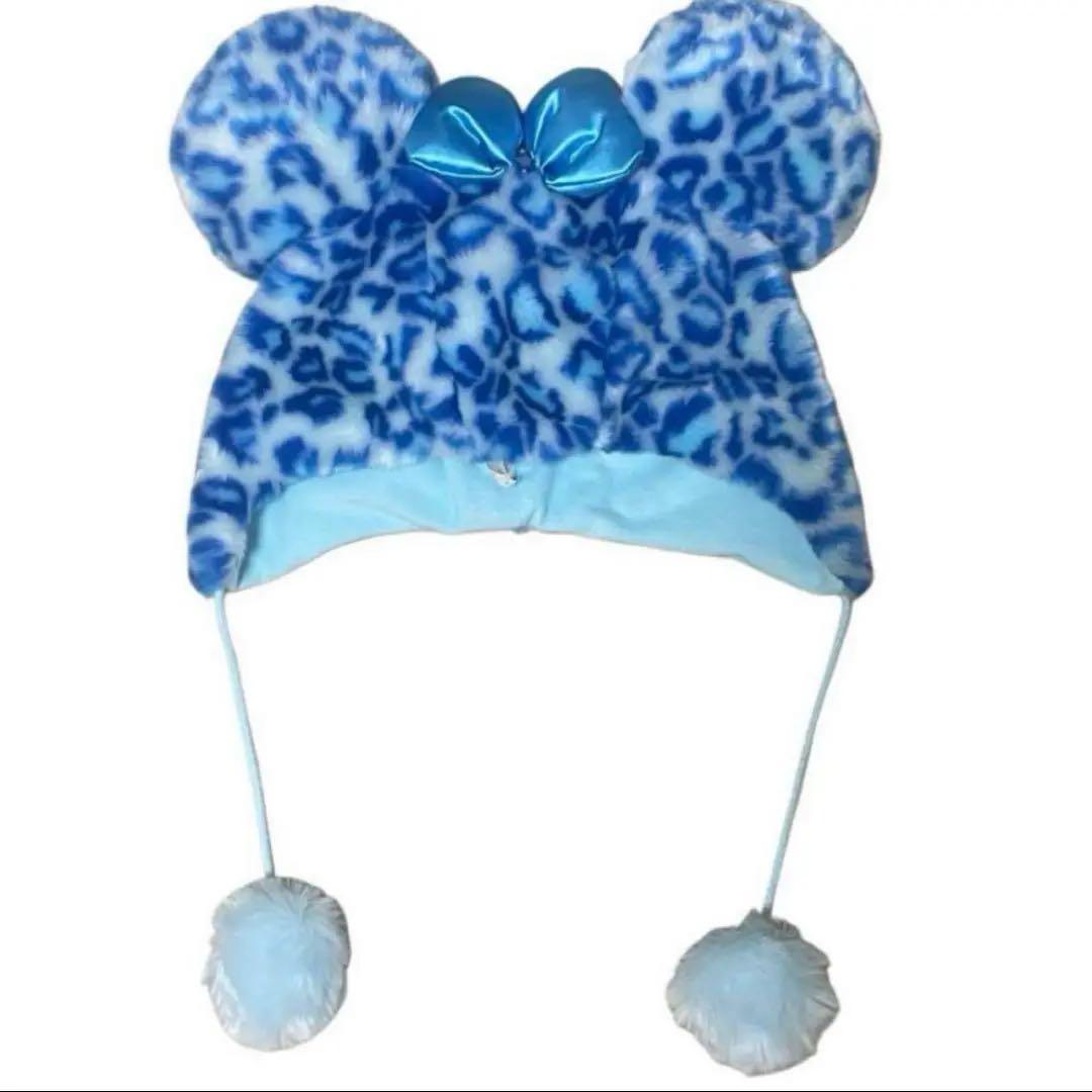 ディズニー ファンキャップ 青 ヒョウ柄