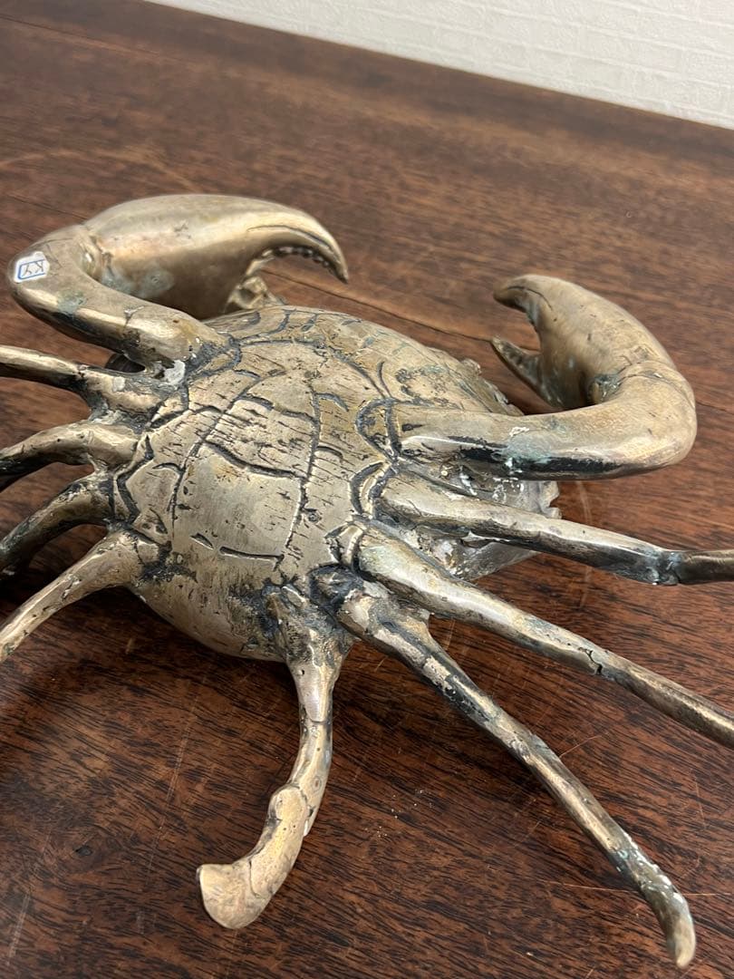 金属製カニの置物 シルバー