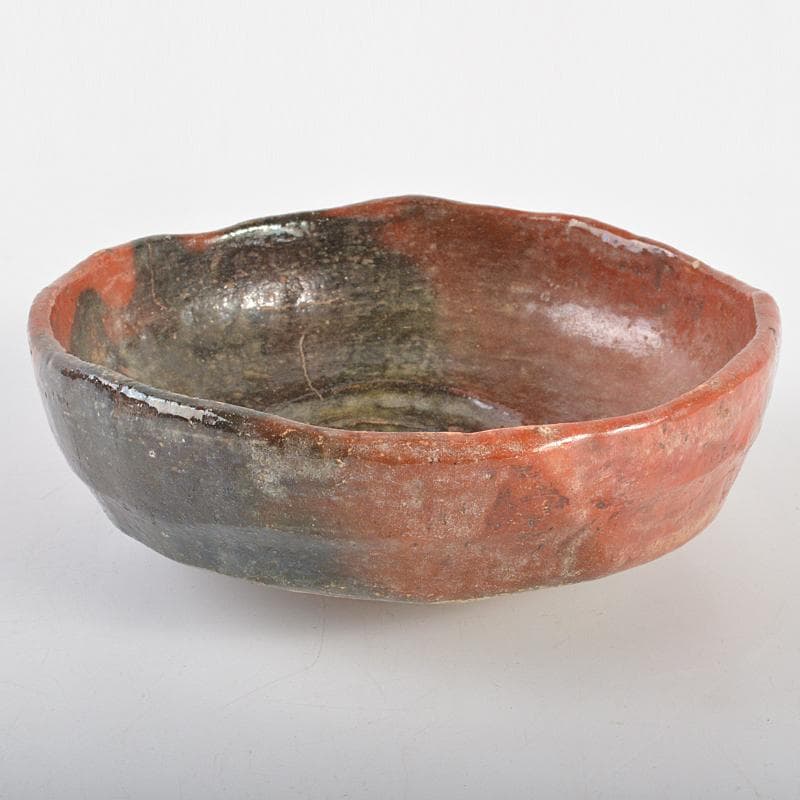 茶道具　楽吉左衛門　十代旦入造　赤楽平茶碗　共箱　D　R7072