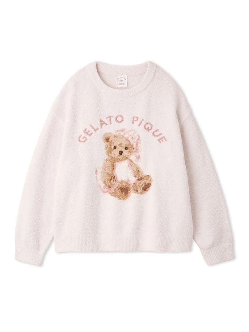 ジェラートピケ GOOD NIGHT BEARプルオーバー&ロングパンツ ピンク