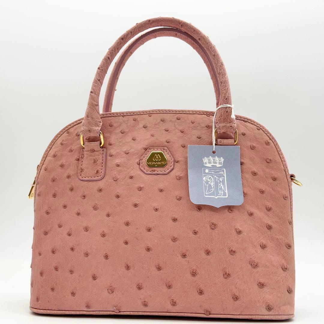 MORABITO　モラビト　オーストリッチ　ショルダーバッグ　2way　ピンク