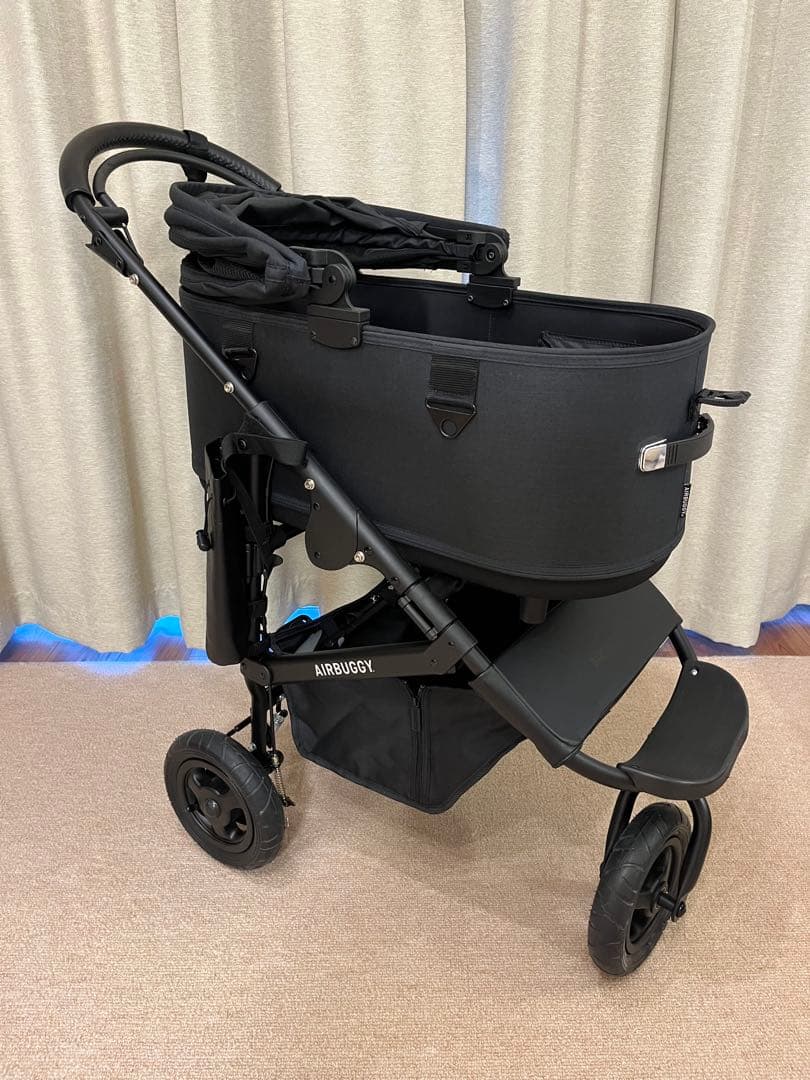 ★川崎市内直接手渡し★AirBuggy ドーム3ラージ ブラック 星柄カバー付