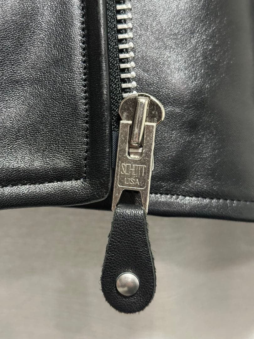 【美品】　Schott/ショット　シングルライダースレザージャケット ブラック