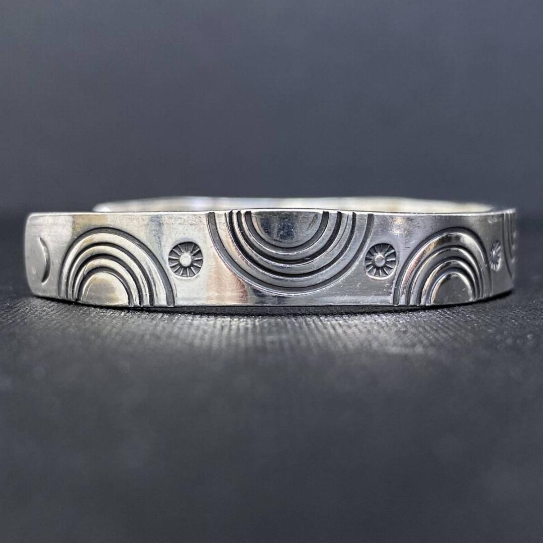 一点物 あるじゃん K18 太陽 シルバー925 スタンプワーク バングル