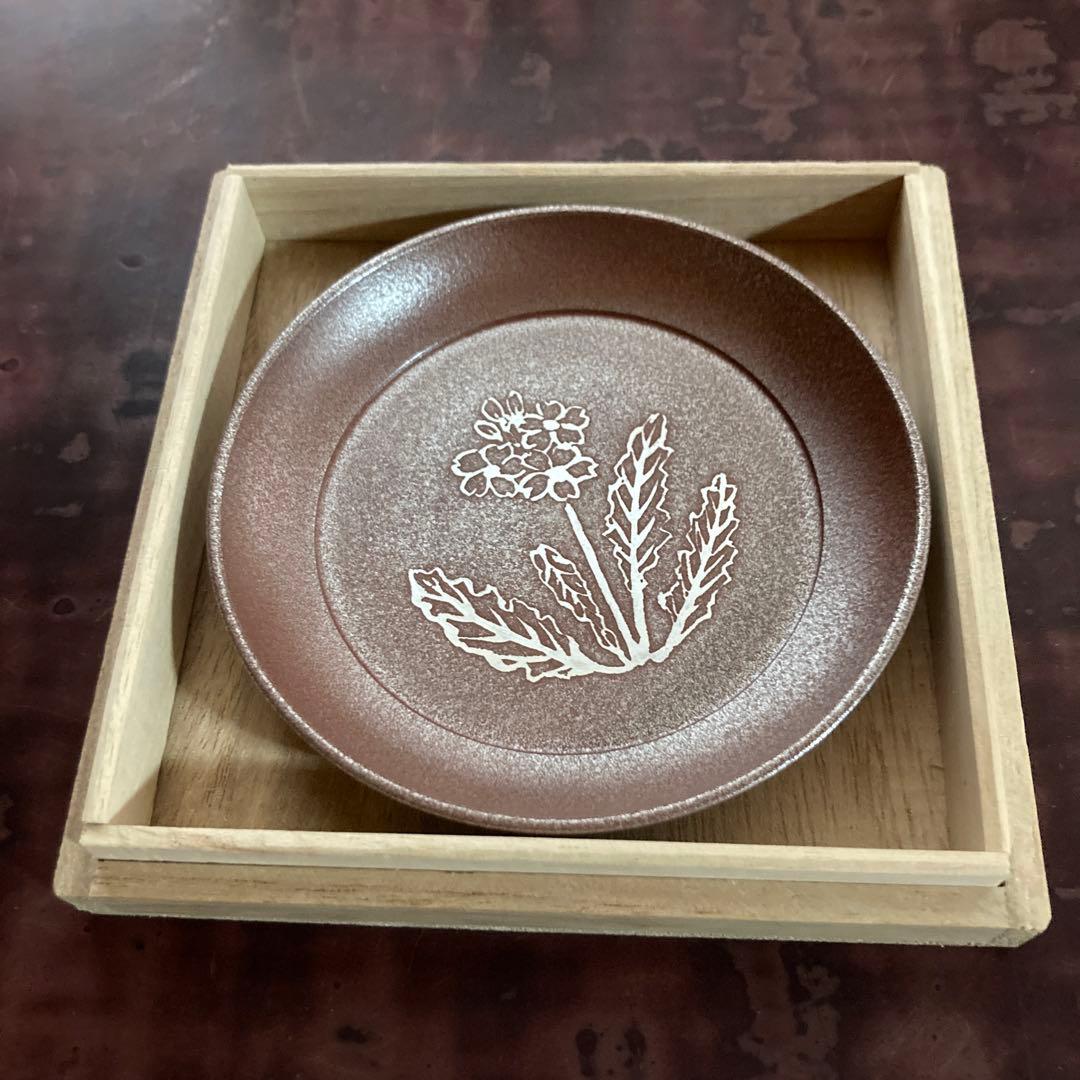 瓶床　松下喜山　錫　共箱 Tea pot mat made of tin