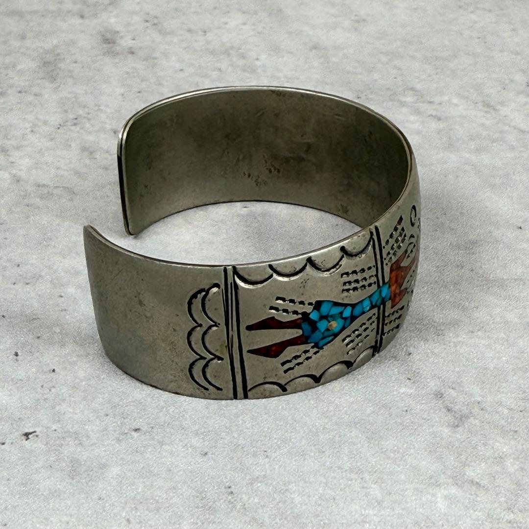 NAVAJO J.NEZZIE ナバホ インレイバングル 幅2cm 太め