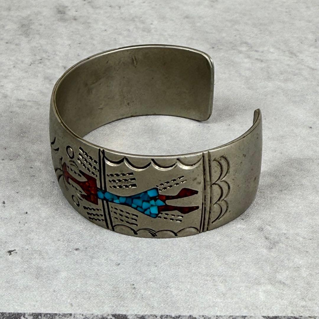 NAVAJO J.NEZZIE ナバホ インレイバングル 幅2cm 太め