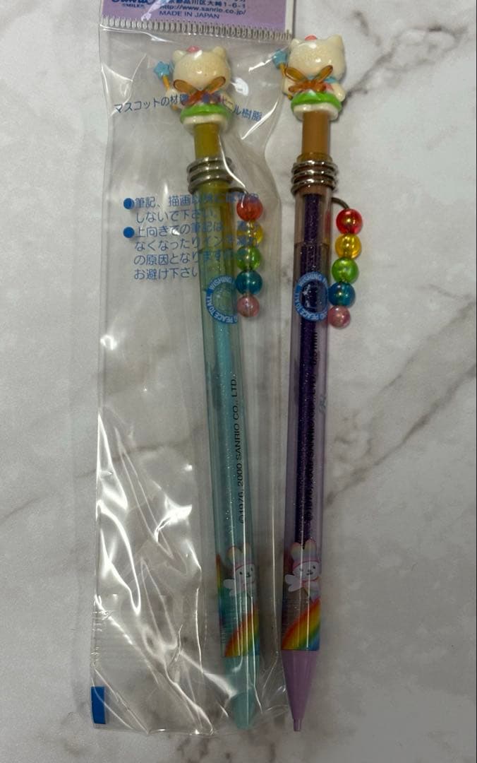 2000年 ハローキティ フェアリー レインボー ボールペン&シャープペンセット