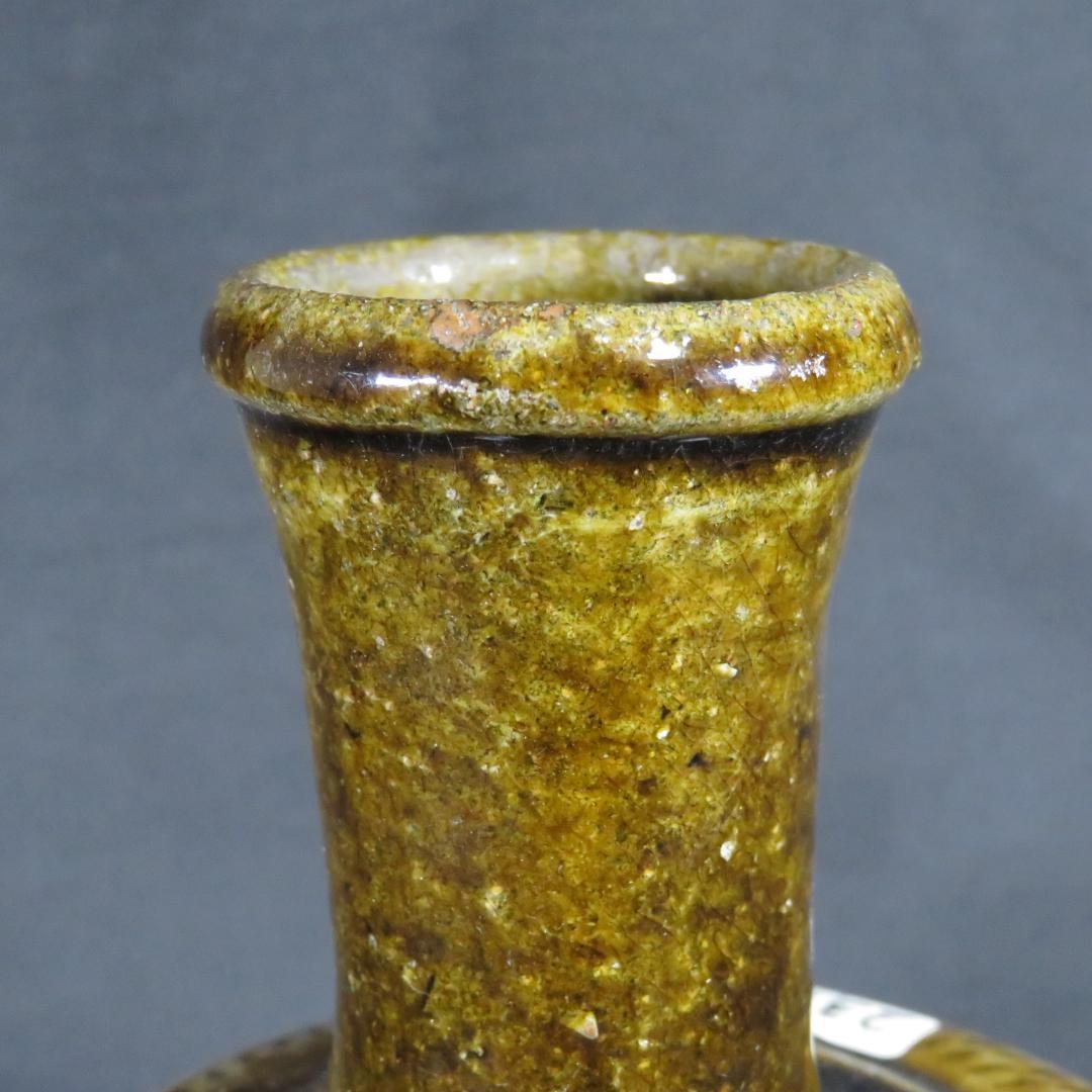 古相馬 上野目 飴釉 飛鉋 壺 徳利 花器 民藝 時代物 美品 B