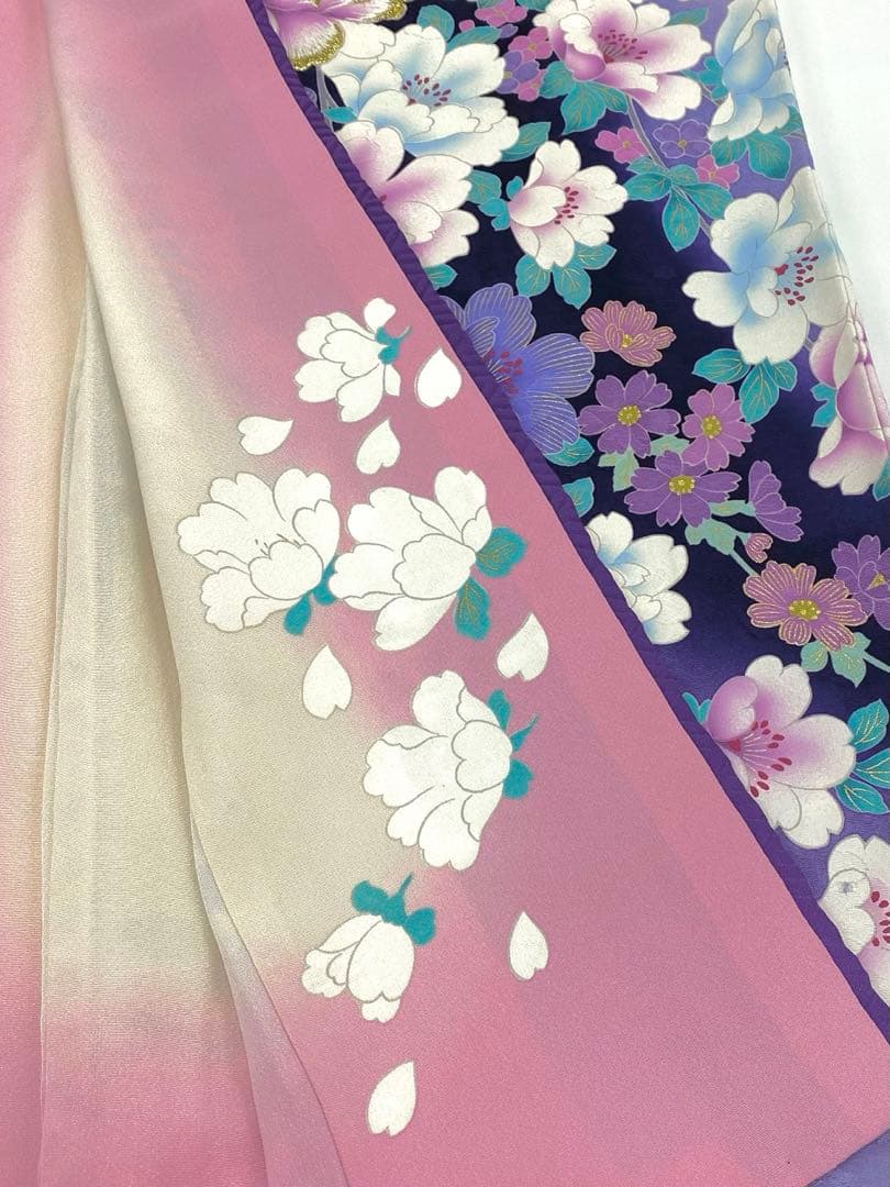 振袖 桂由美 豪華 型友禅 刺繍 金彩 紋意匠 褄下挟み比翼付き 身丈178cm