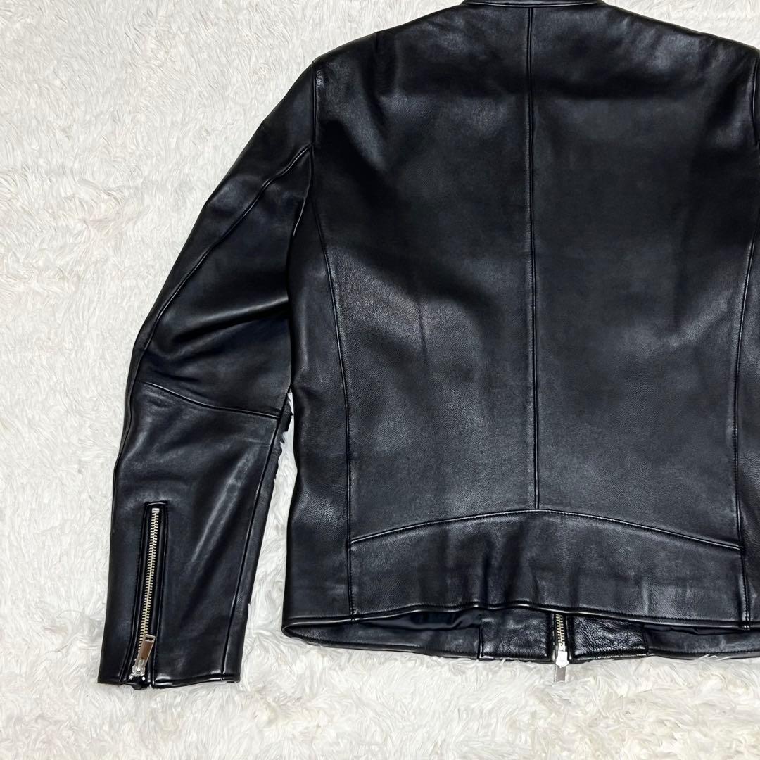 【美品】レザージャケット シングルライダース ノーカラー 3 STUDIOUS