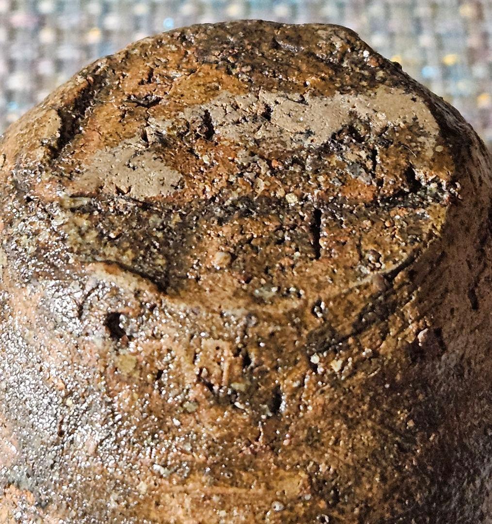 江戸時代　古信楽系　油揚げ手　ぐい呑　酒杯　盃　酒器　土もの　 古陶磁器