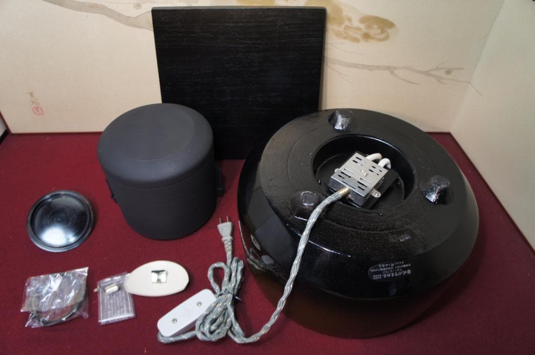 ☆合金面取風炉 さびない糸目筒釜 釜環 電熱器 敷板 前瓦 香入フルセット送料込