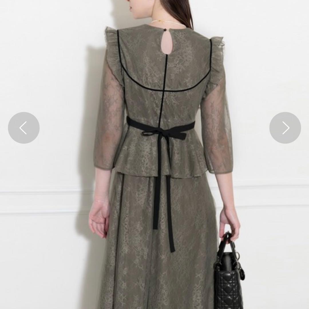 【美品】LEJA 総レース花柄ロングワンピースドレス L