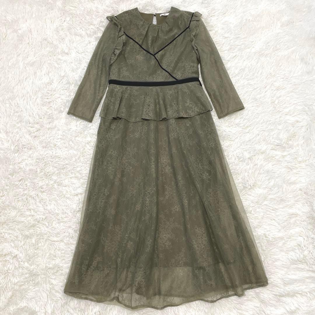 【美品】LEJA 総レース花柄ロングワンピースドレス L