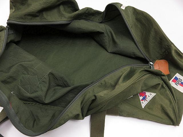 【値下げ】パパス　ナイロンボストンバッグ　ワッペン付き　旅行　鞄　グリーン