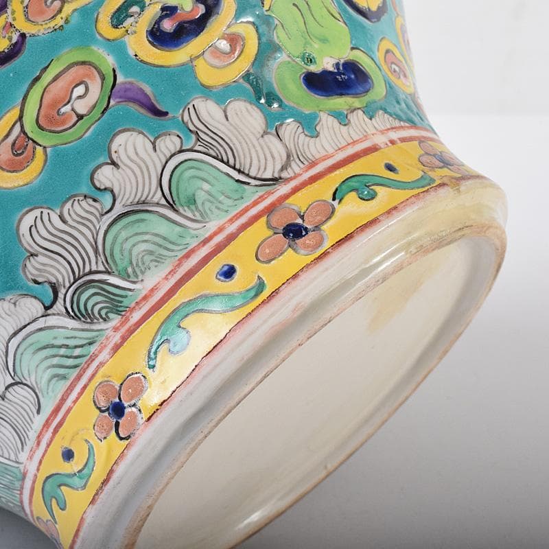 momo　中国　粉彩　人物魚藻文壺　花瓶　Ｍ　7499