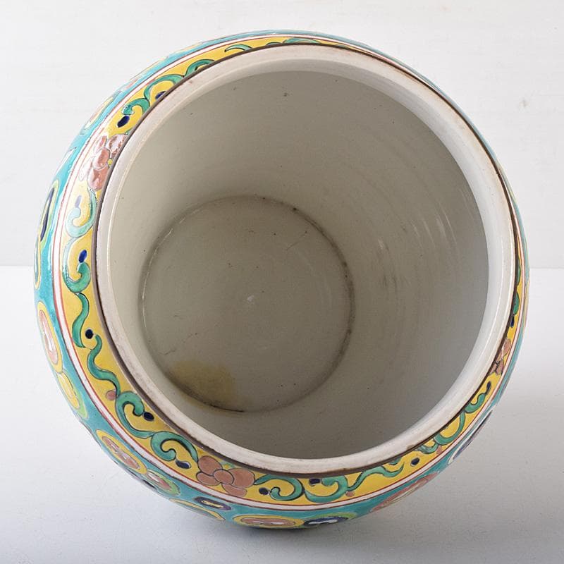 momo　中国　粉彩　人物魚藻文壺　花瓶　Ｍ　7499