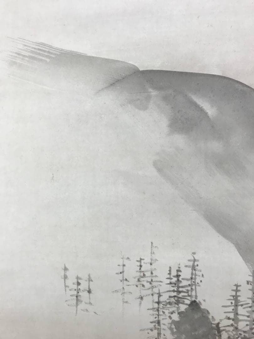 【真作】森寛斎/雪景山村図/山水図/掛軸/名家伝来/AD-254