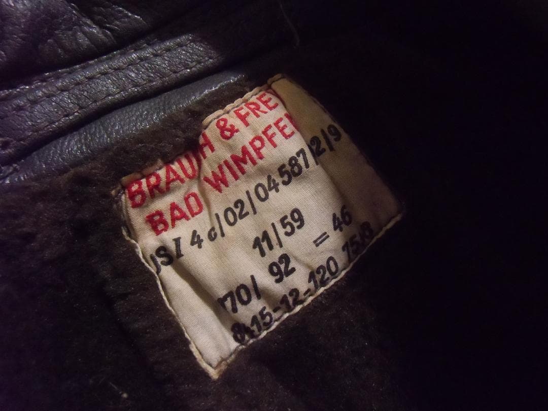 BWドイツ軍/連邦軍＊１９５９年製＊官給品＊空軍＊革/レザー飛行服（実物）