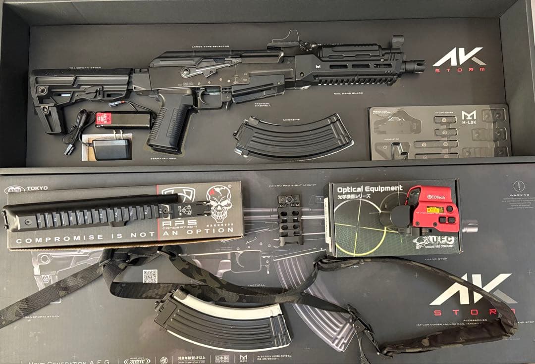 サバゲーセット　AKストーム 次世代電動ガン EOTechホロサイト　その他付属