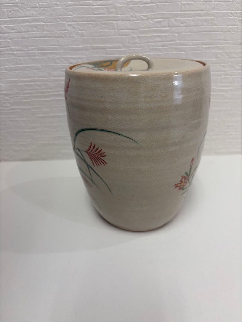 色絵秋草　水指　赤光作