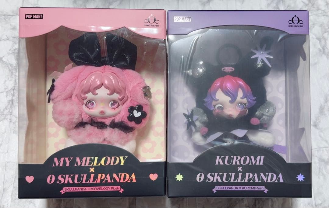 スカルパンダ マイメロ、クロミ セット　ぬいぐるみペンダント POPMART