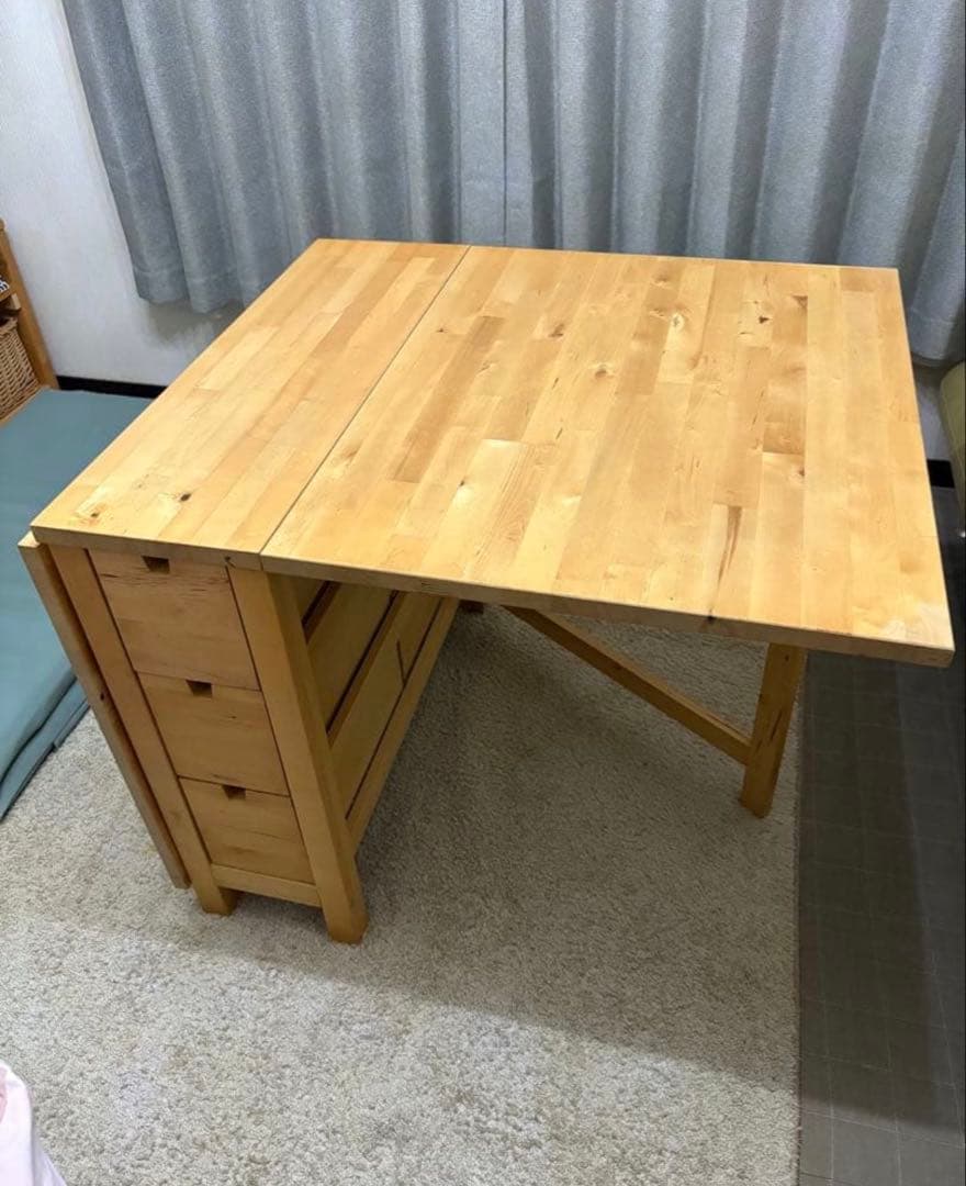neconeco3 　IKEA イケア木製ナチュラルウッド引き出し付