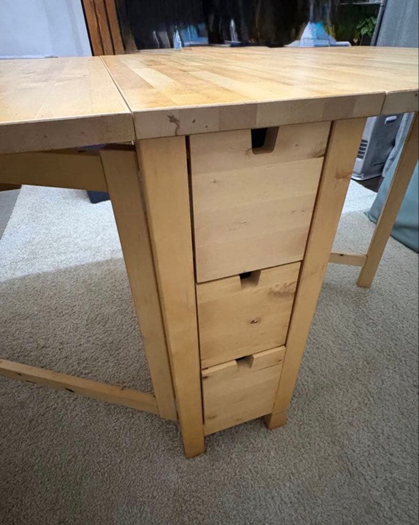 neconeco3 　IKEA イケア木製ナチュラルウッド引き出し付