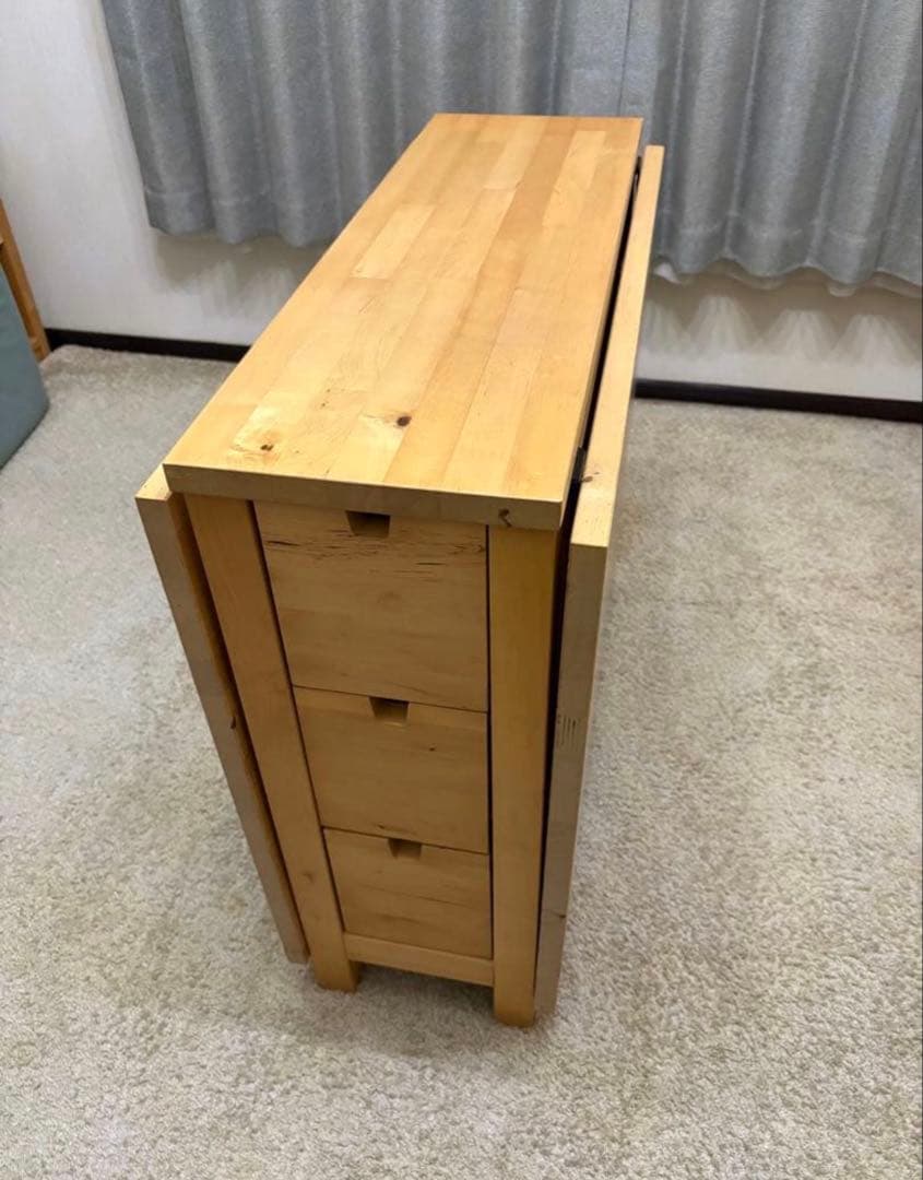neconeco3 　IKEA イケア木製ナチュラルウッド引き出し付