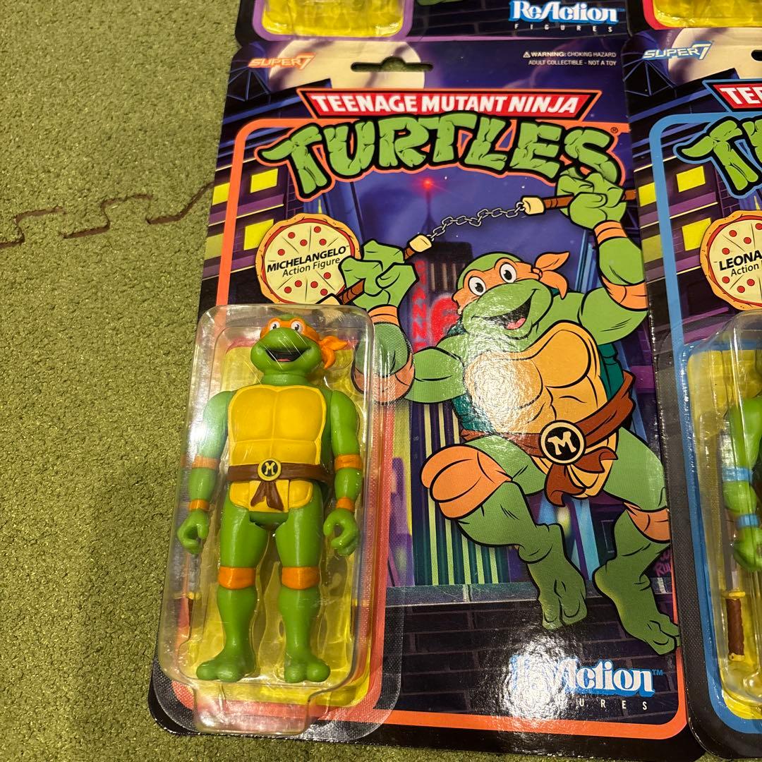 TMNT フィギュア 4体セット　スーパー7 リアクション　タートルズ
