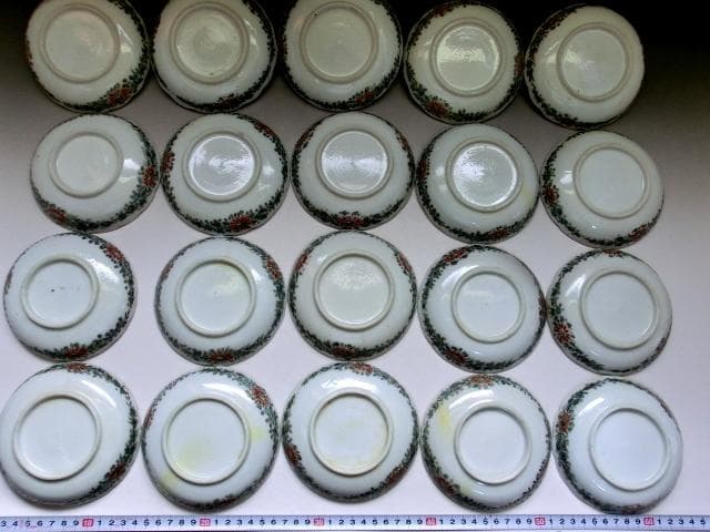 皿■画替錦手塩皿 20客 中国漢期武将図 中国伝説人物 粉彩 古玩 時代物骨董■