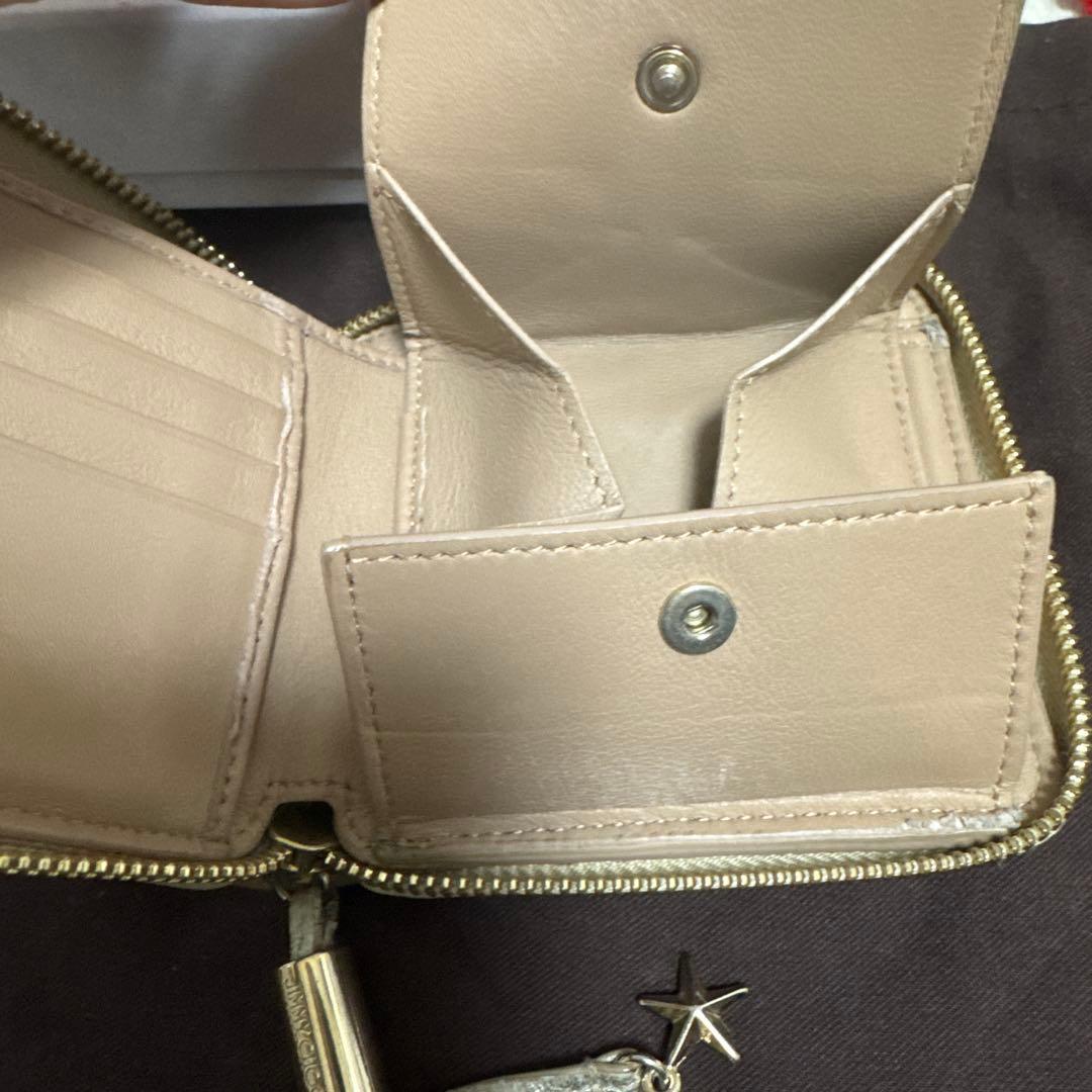 jimmy choo 財布　スタッズ　ゴールド