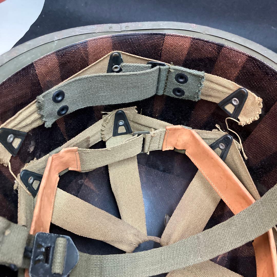 H*Q様 米軍 実物 二次戦 ナム戦 空挺M1ヘルメット シェル ライナー デッ