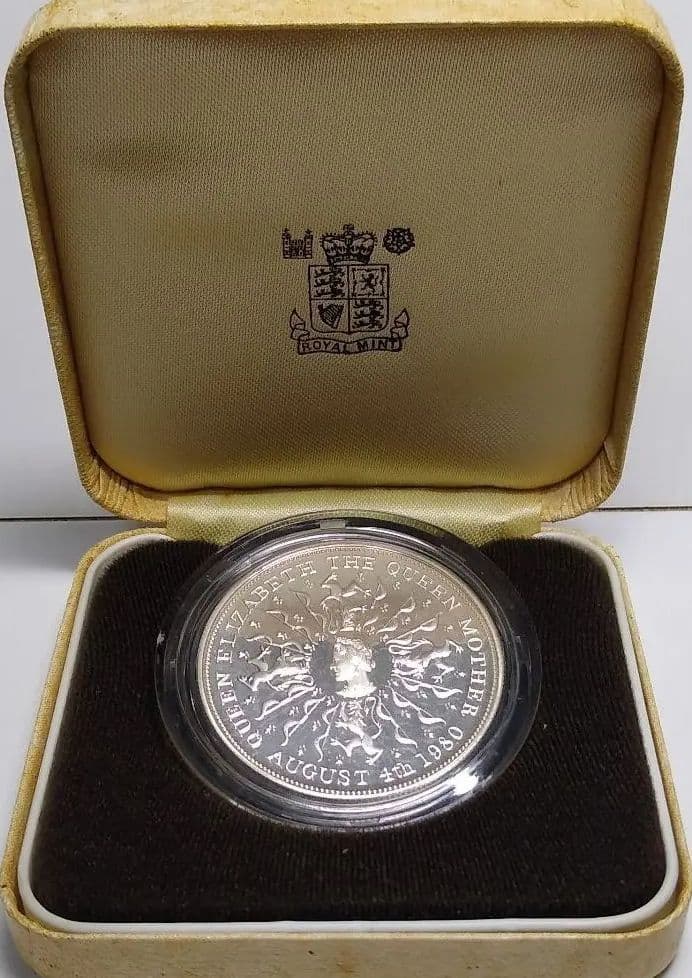 1980 クイーンマザー 生誕80年記念 25ペンス 銀貨⑤