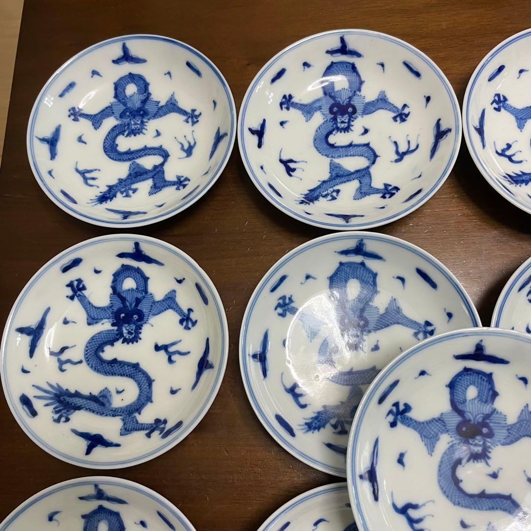 古伊万里　龍　小皿　17枚＋ワレカケ訳あり3枚　20枚セット