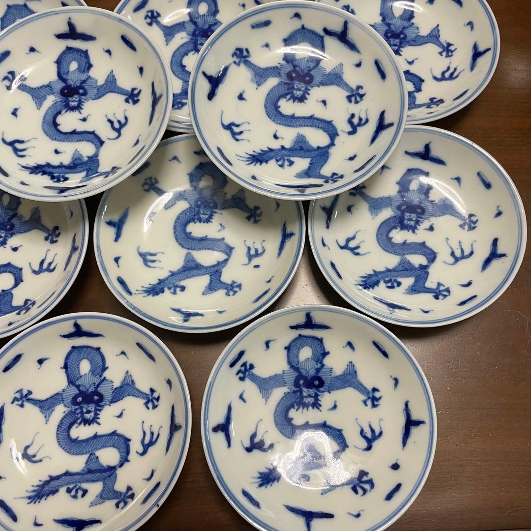 古伊万里　龍　小皿　17枚＋ワレカケ訳あり3枚　20枚セット