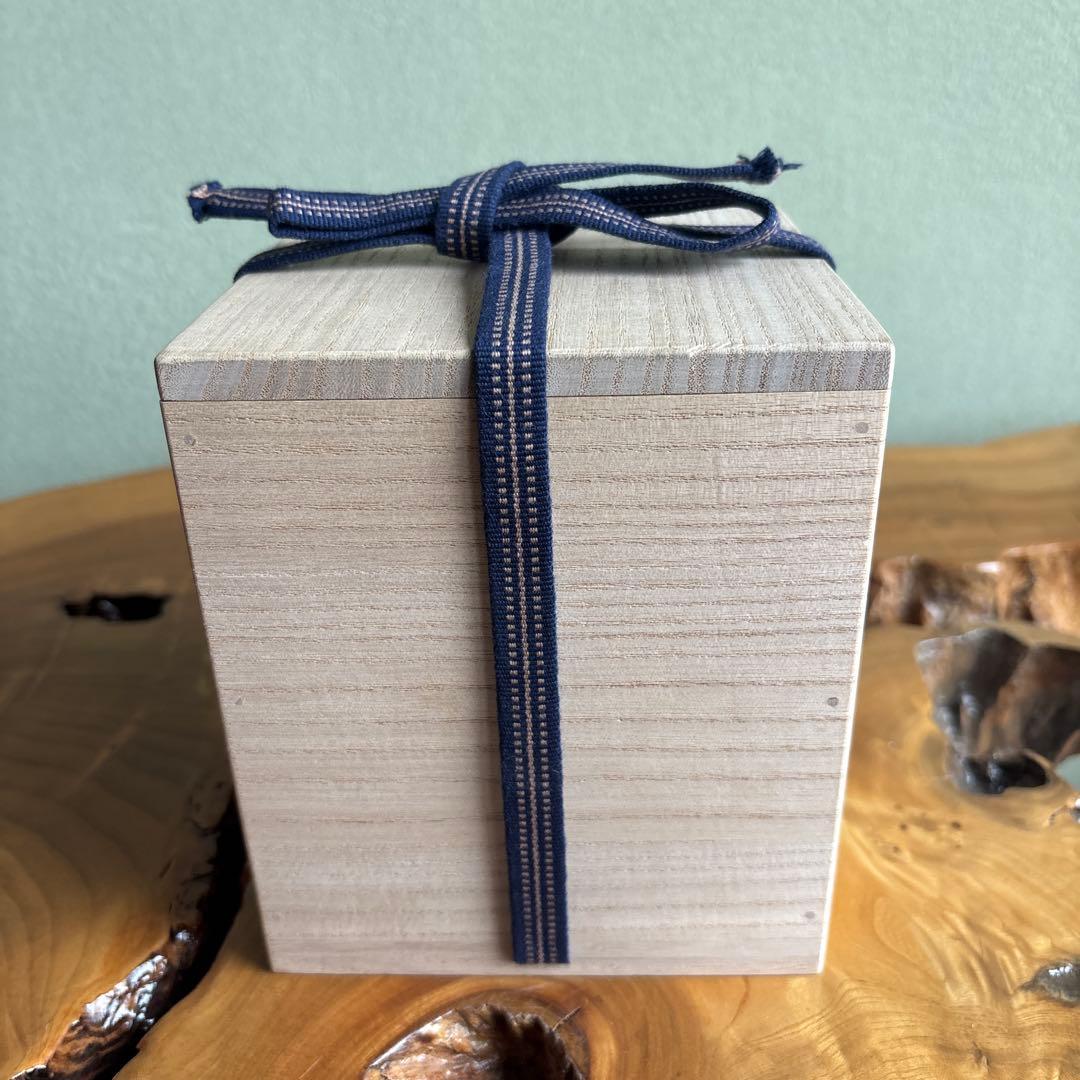 酔月窯 清水潮造 萬古焼 筒茶碗 抹茶碗 茶道具 共箱 (15)