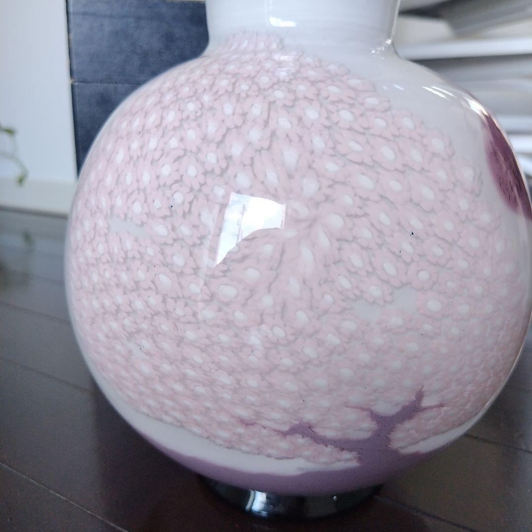 【海外骨董品】美品！アンティークベネチアングラス murano 桜フラワーベース