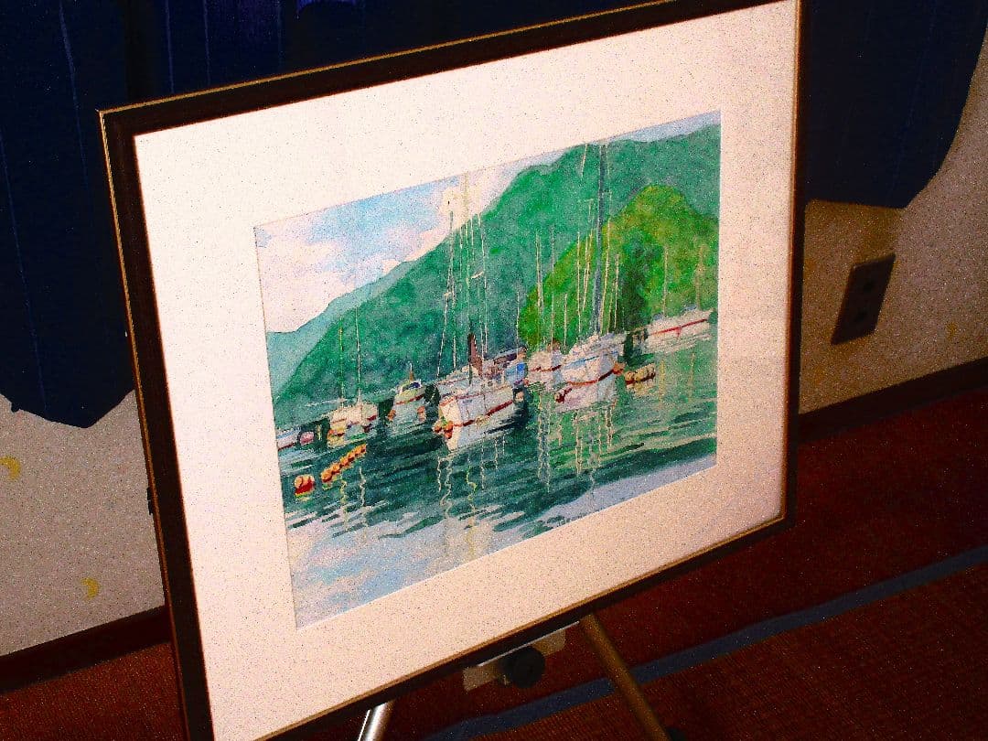 ヨットハーバー(水彩画)