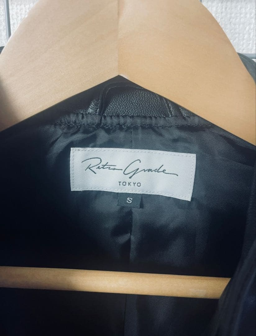 Retro Grande ブラック シープレザーシングルライダースジャケット S