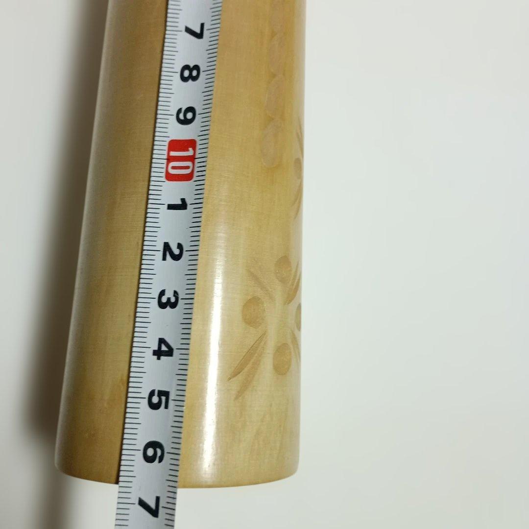 牧野千代松おさげ髪 木製こけし 大小セット 花模様