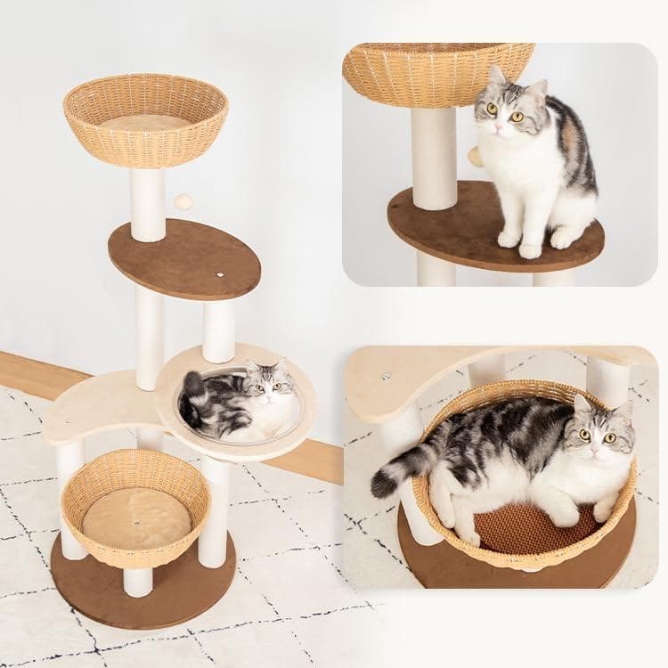 【なになにLife】 キャットタワー 据え置き 木製