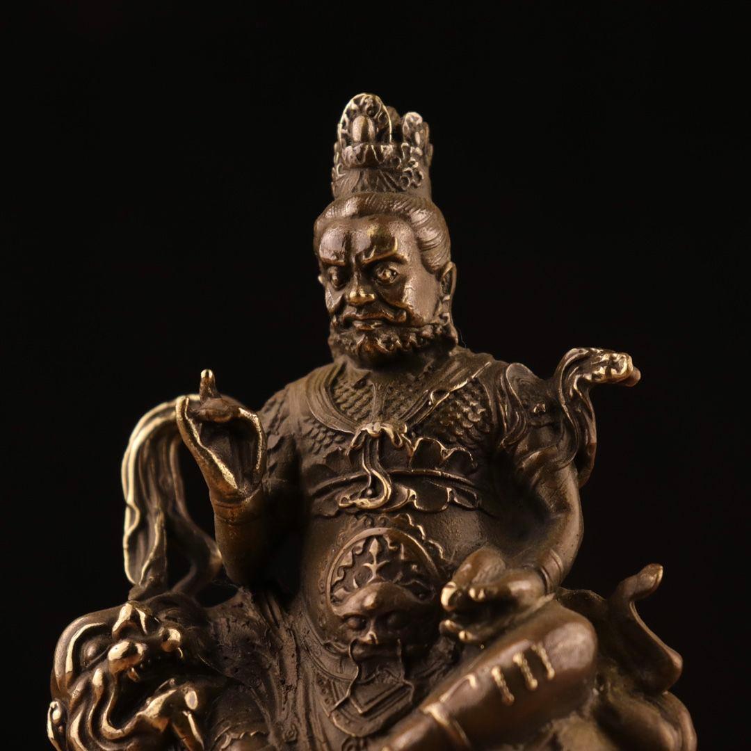 黄財神 騎瑞獣 仏像 工芸品 美術品 置物