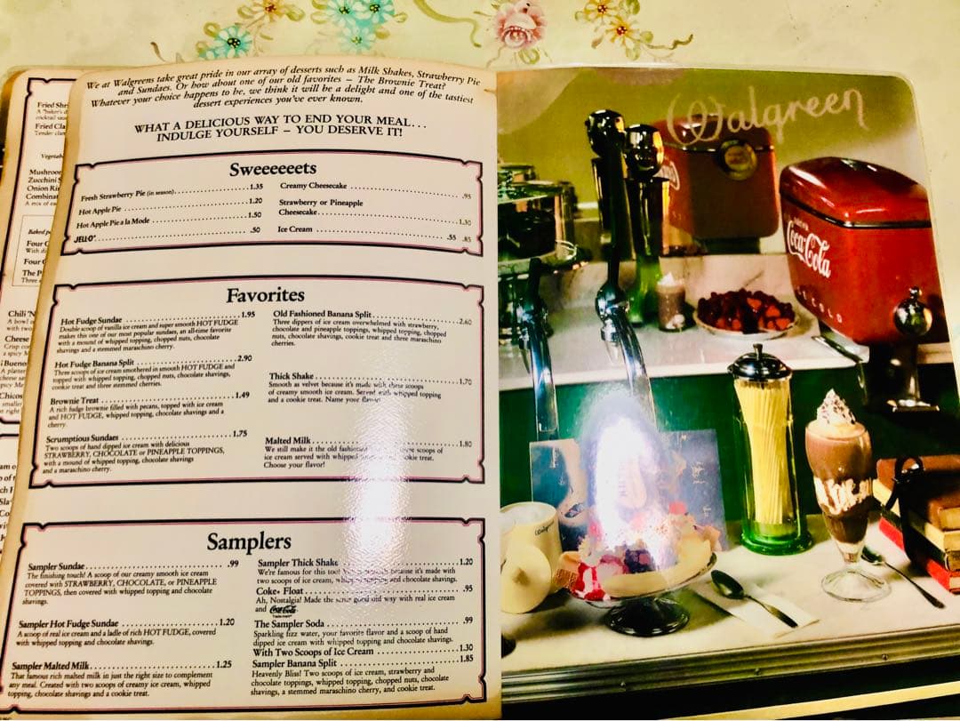 激レア！本物コカ・コーラ＊ダイナーレストランメニューWalgreen ビンテージ