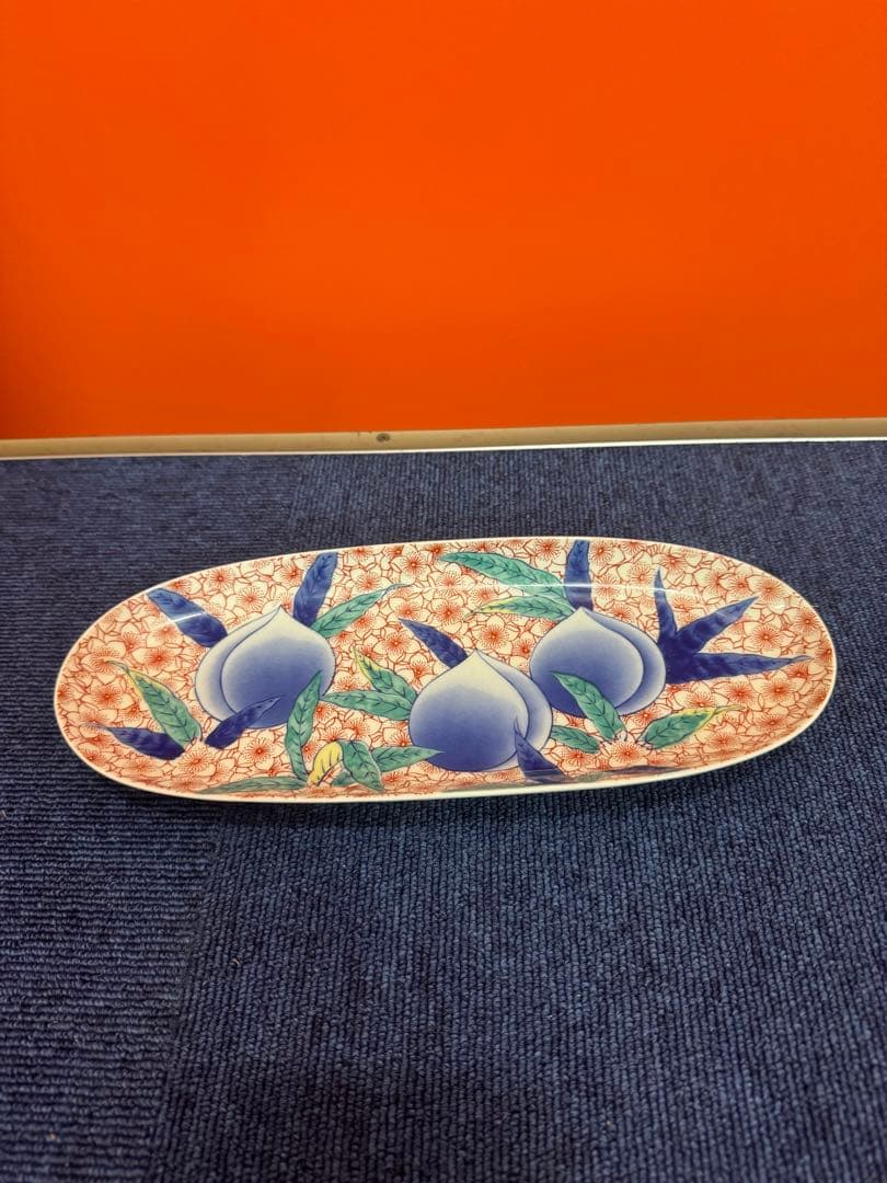 1720 鍋島　其泉　桃文　皿