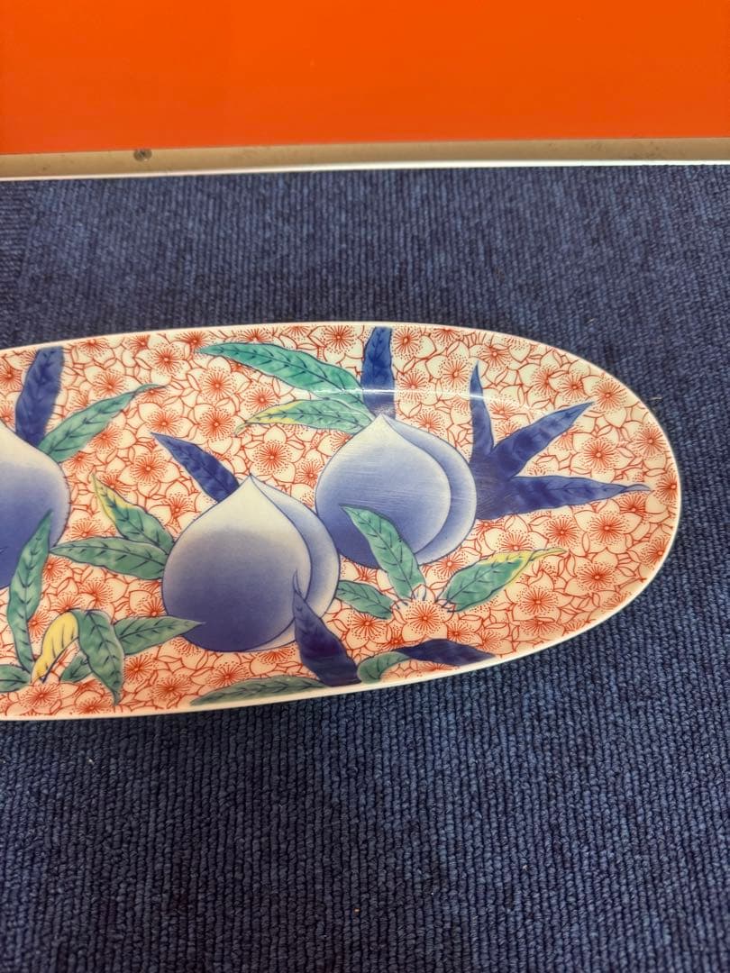 1720 鍋島　其泉　桃文　皿