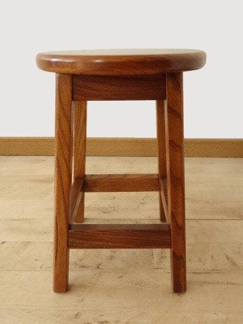 北海道手作り家具　ケヤキ（欅）材　スツールC　座面一枚板